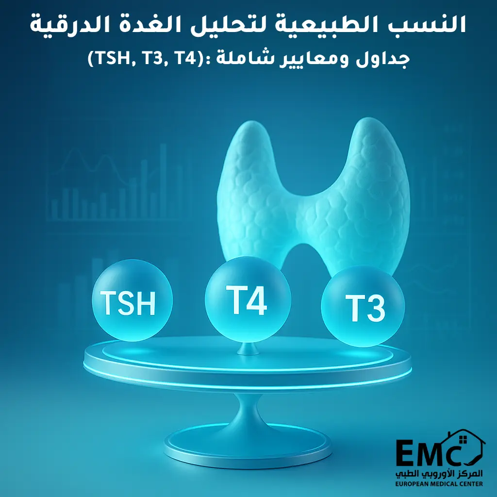 النسب الطبيعية لتحليل الغدة الدرقية