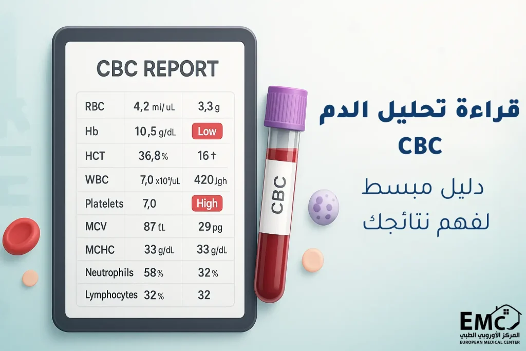 قراءة تحليل الدم CBC